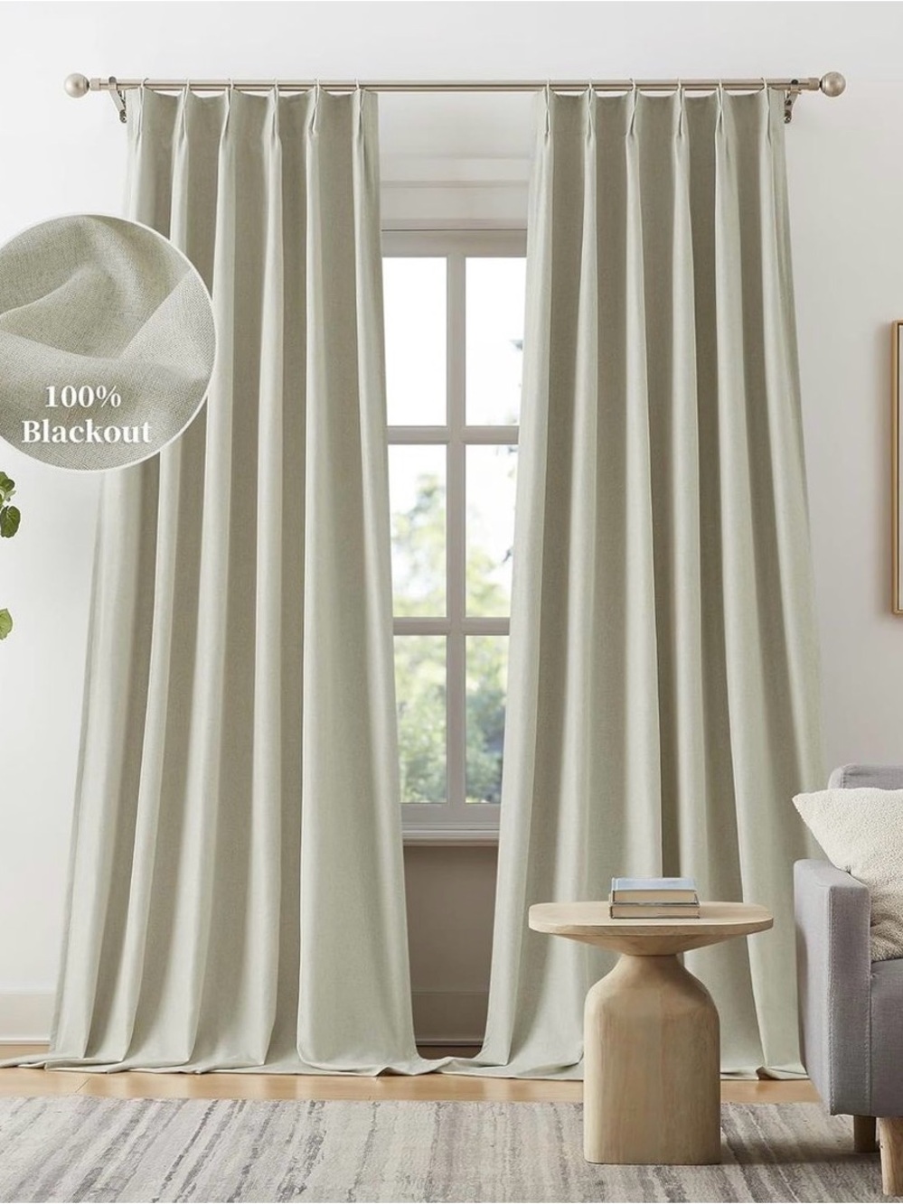NWOT DUALIFE Blackout Pinch Pleated Curtains 40X132 Inch Long,